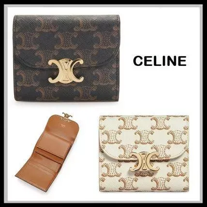 スモール トリオンフウォレット / トリオンフキャンバス ホワイト / タン