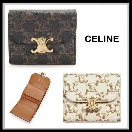 スモール トリオンフウォレット / トリオンフキャンバス ホワイト / タン