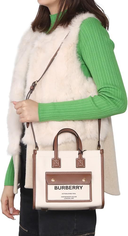 バーバリー ハンドバッグ ミニ ツートンカラー キャンバス&レザー ラッパーバッグ 2WAYハンドバッグ 品番8044143​