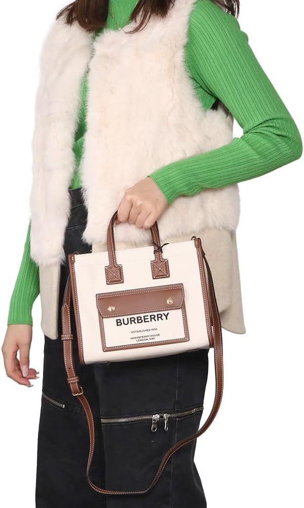 バーバリー ハンドバッグ ミニ ツートンカラー キャンバス&レザー ラッパーバッグ 2WAYハンドバッグ 品番8044143​