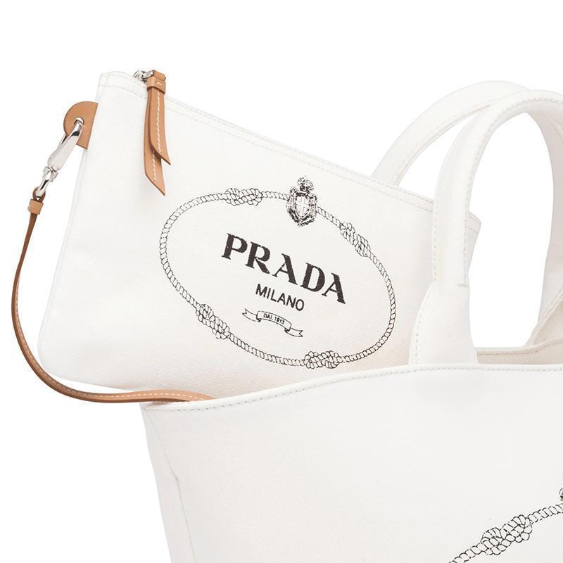 PRADA(プラダ) カナパ ファブリック ハンドバッグ ホワイト