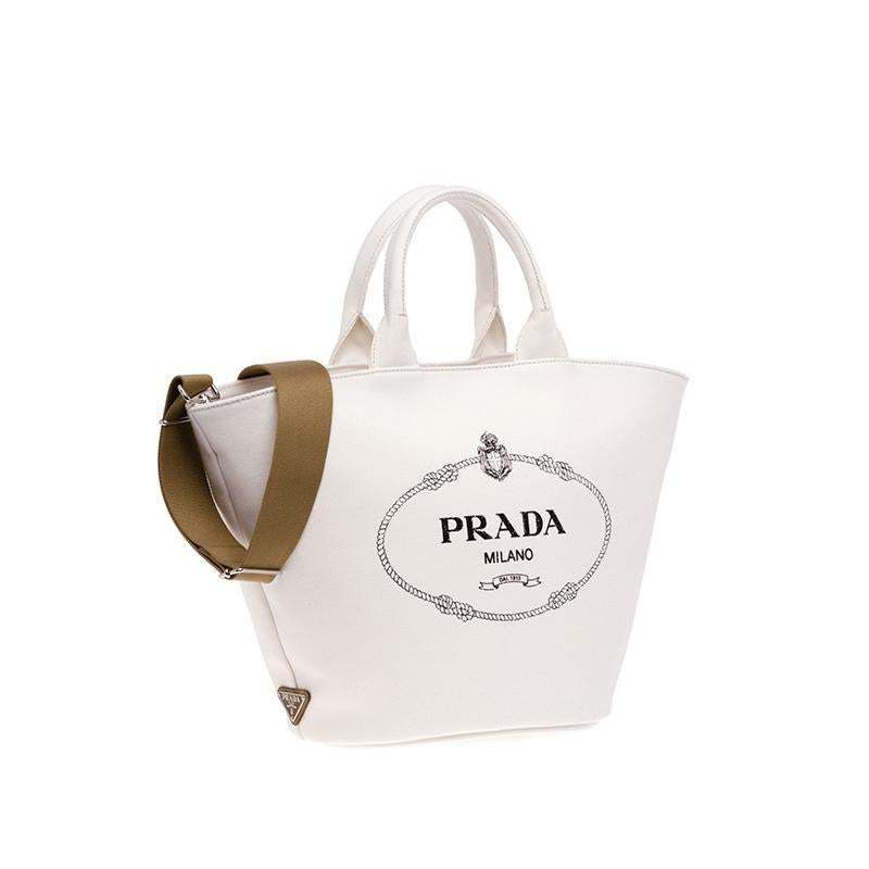 PRADA(プラダ) カナパ ファブリック ハンドバッグ ホワイト