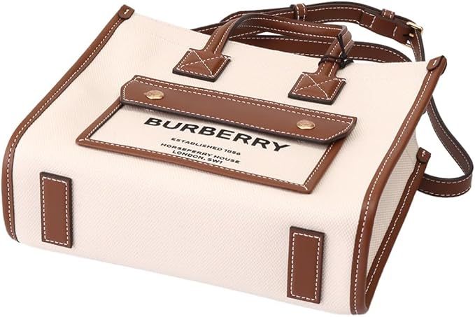 バーバリー ハンドバッグ ミニ ツートンカラー キャンバス&レザー ラッパーバッグ 2WAYハンドバッグ 品番8044143​