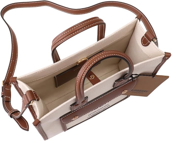 バーバリー ハンドバッグ ミニ ツートンカラー キャンバス&レザー ラッパーバッグ 2WAYハンドバッグ 品番8044143​