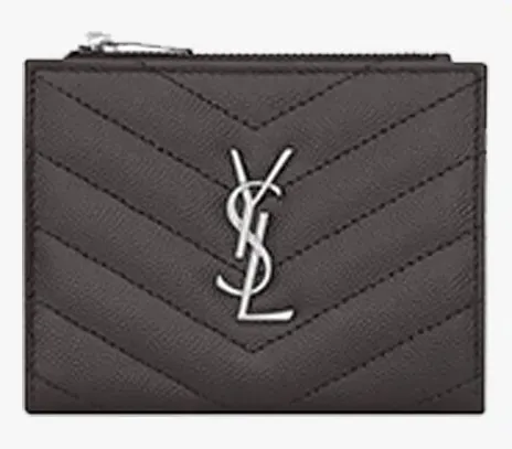 人気！★MONOGRAMブラックキルトレザージッパーのカードホルダーをテクスチャ