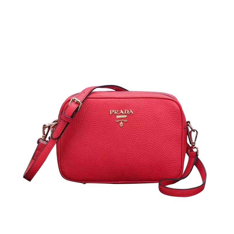 PRADA(プラダ) レザー ショルダーバッグ レッド