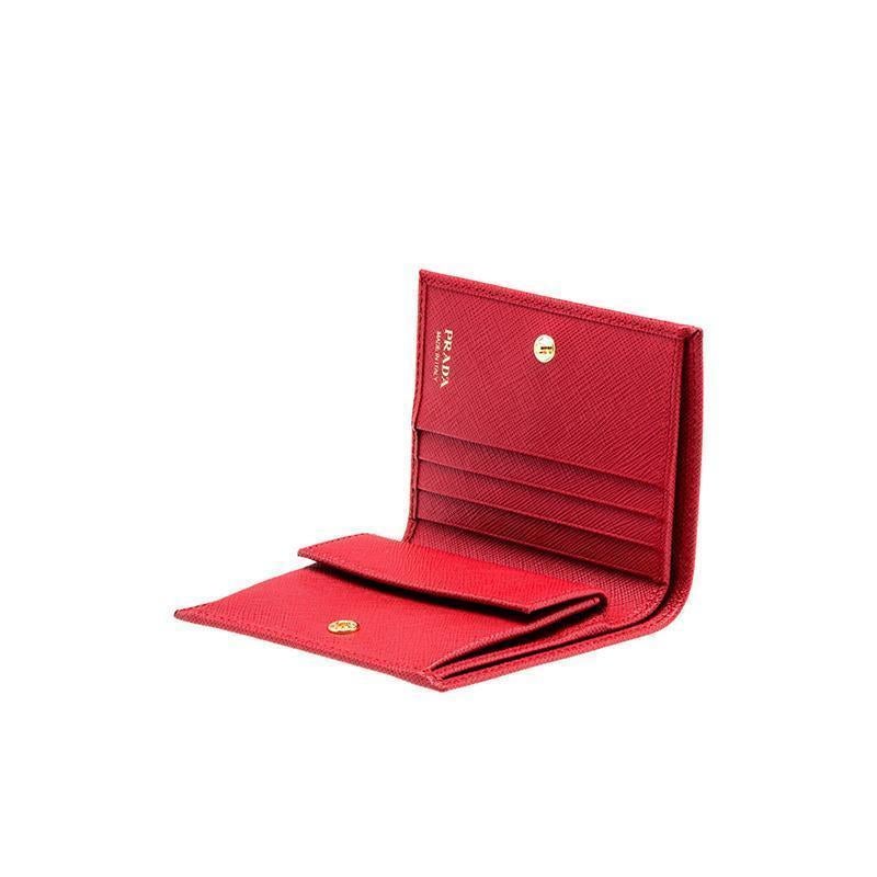 PRADA(プラダ) サフィアーノレザー 二つ折り財布 レッド