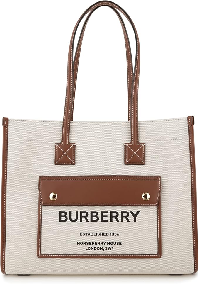 ​[バーバリー] トートバッグ 品番8044138 A1395 キャンバス&レザー ニュートート カラー：グレイッシュホワイト/ホワイト​