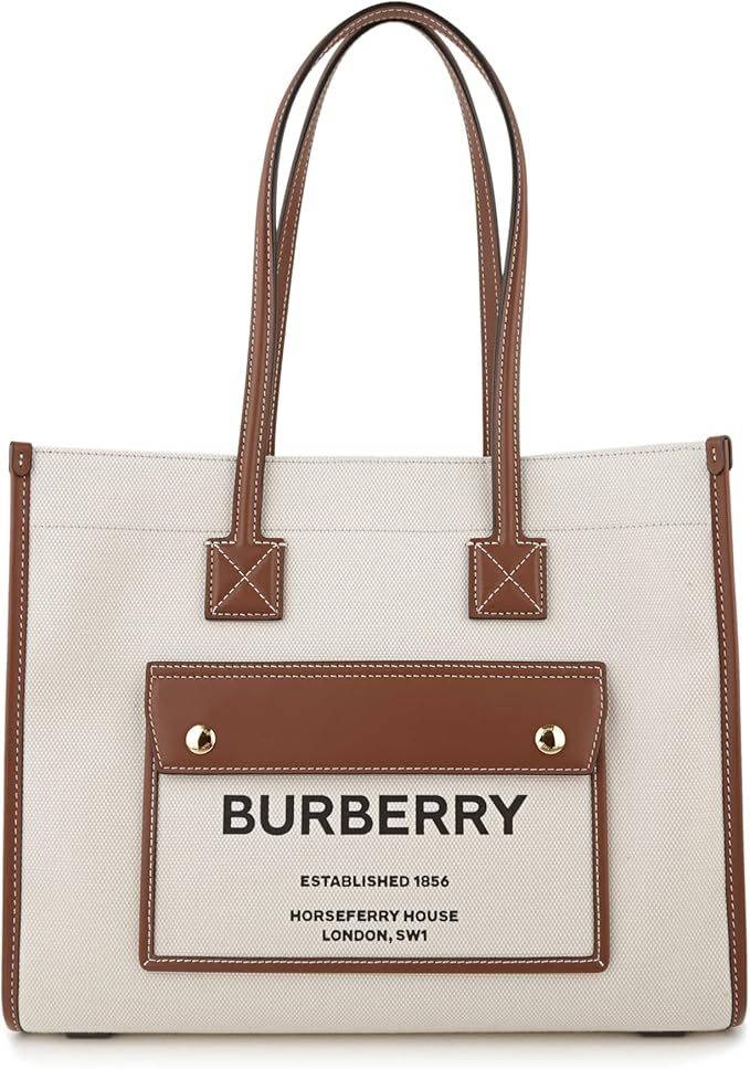 ​[バーバリー] トートバッグ 品番8044138 A1395 キャンバス&レザー ニュートート カラー：グレイッシュホワイト/ホワイト​