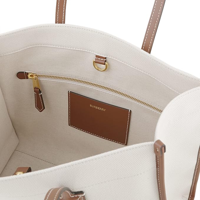 ​[バーバリー] トートバッグ 品番8044138 A1395 キャンバス&レザー ニュートート カラー：グレイッシュホワイト/ホワイト​