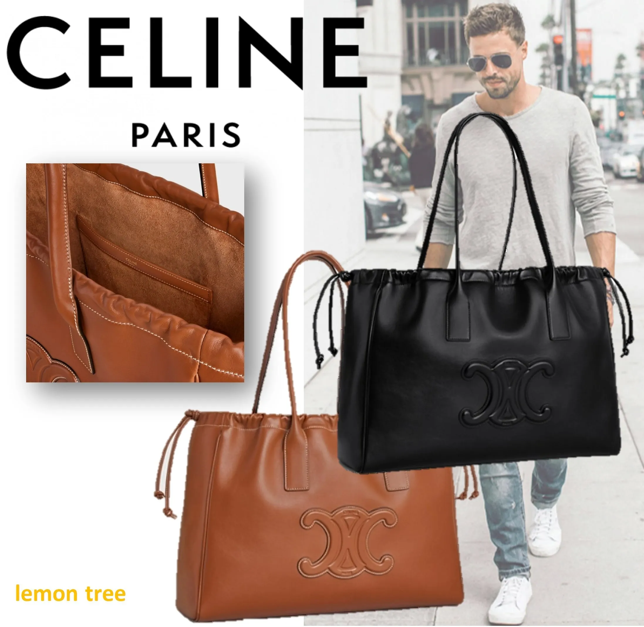 【CELINE】カバ ドローストリング キュイル トリオンフ