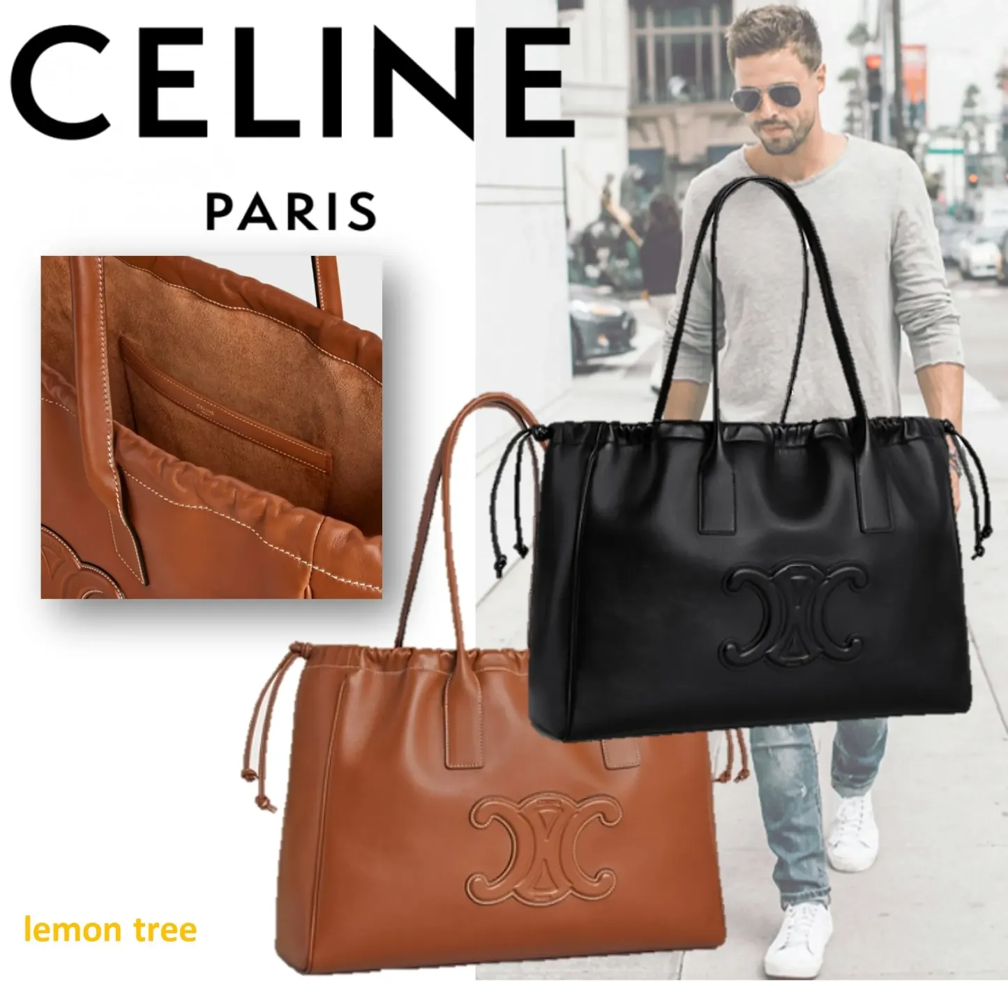 【CELINE】カバ ドローストリング キュイル トリオンフ
