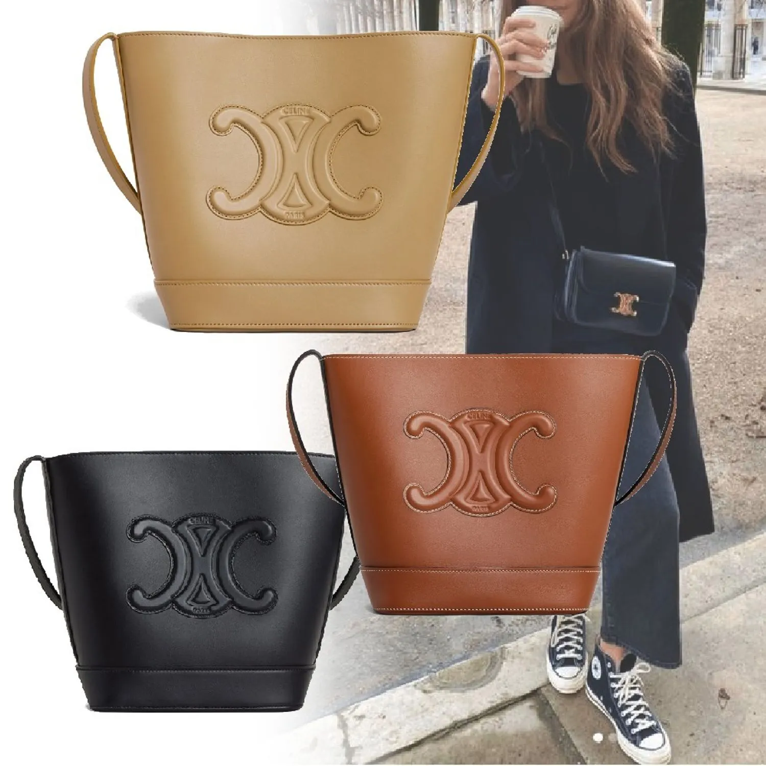 CELINE スモール バケット キュイル トリオンフ バッグ