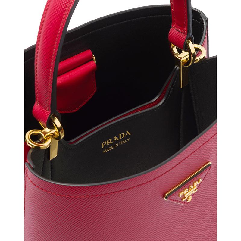 PRADA(プラダ) パニエ サフィアーノレザーバッグ レッド