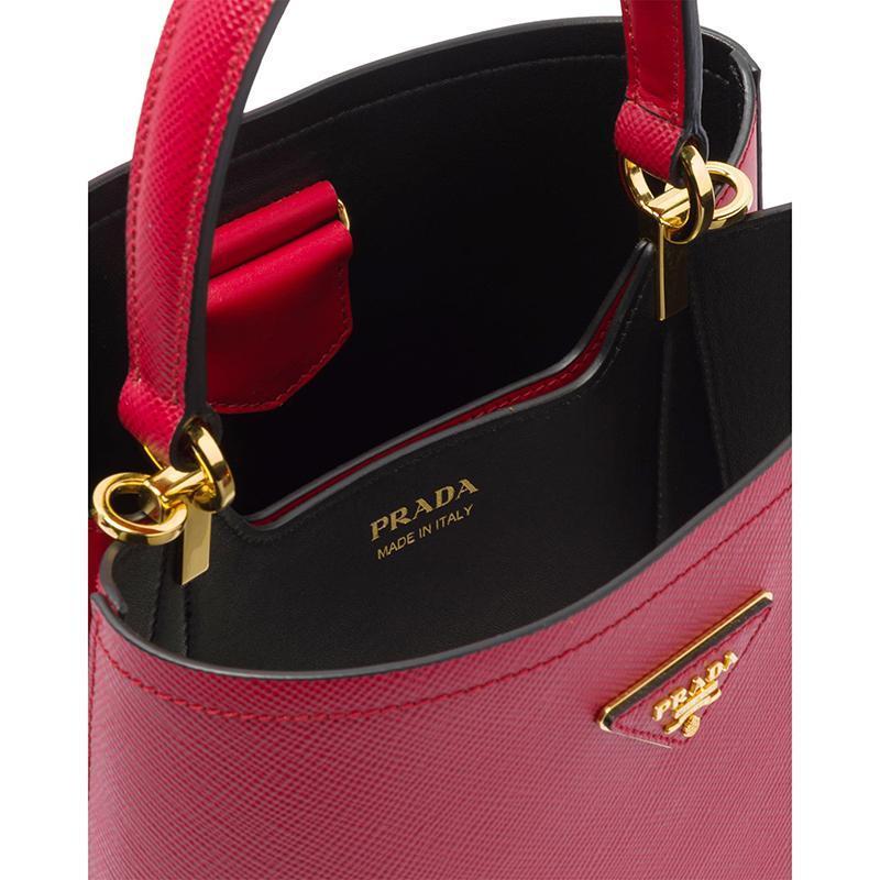 PRADA(プラダ) パニエ サフィアーノレザーバッグ レッド
