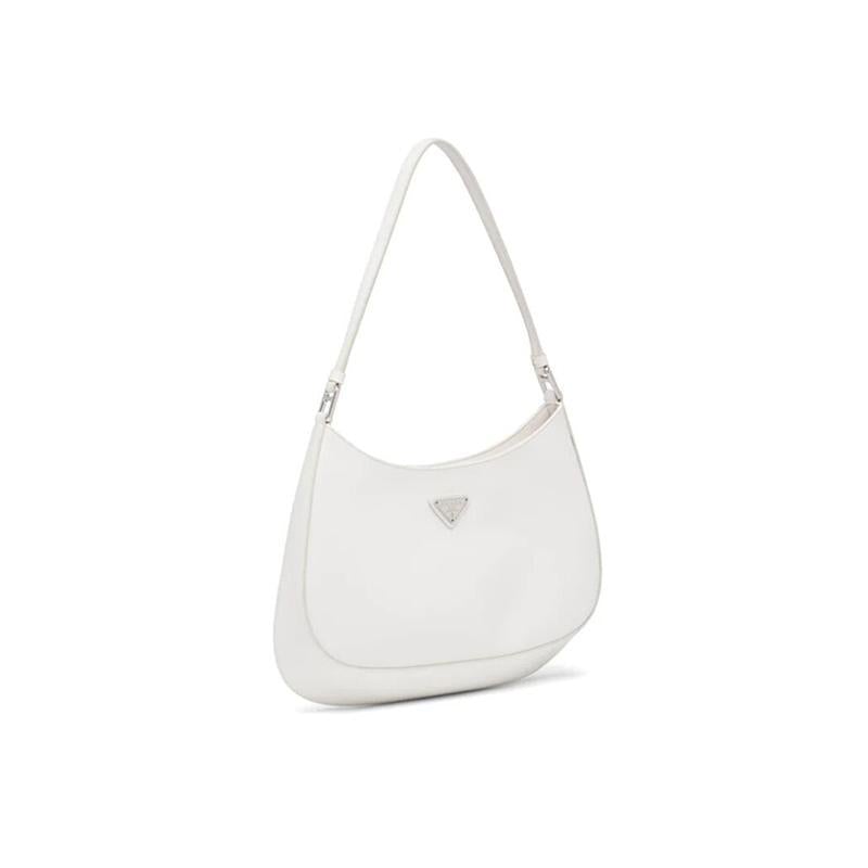 PRADA(プラダ) クレオ ブラッシュドレザー ショルダーバッグ ホワイト