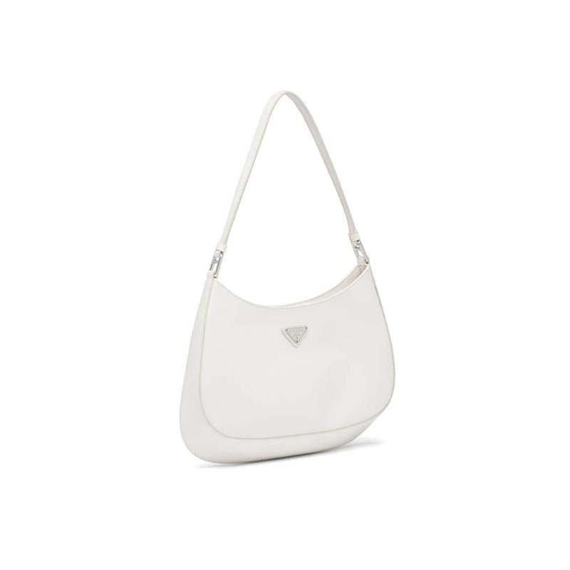 PRADA(プラダ) クレオ ブラッシュドレザー ショルダーバッグ ホワイト