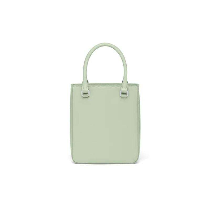 PRADA(プラダ) スモール ブラッシュドレザー トートバッグ グリーン