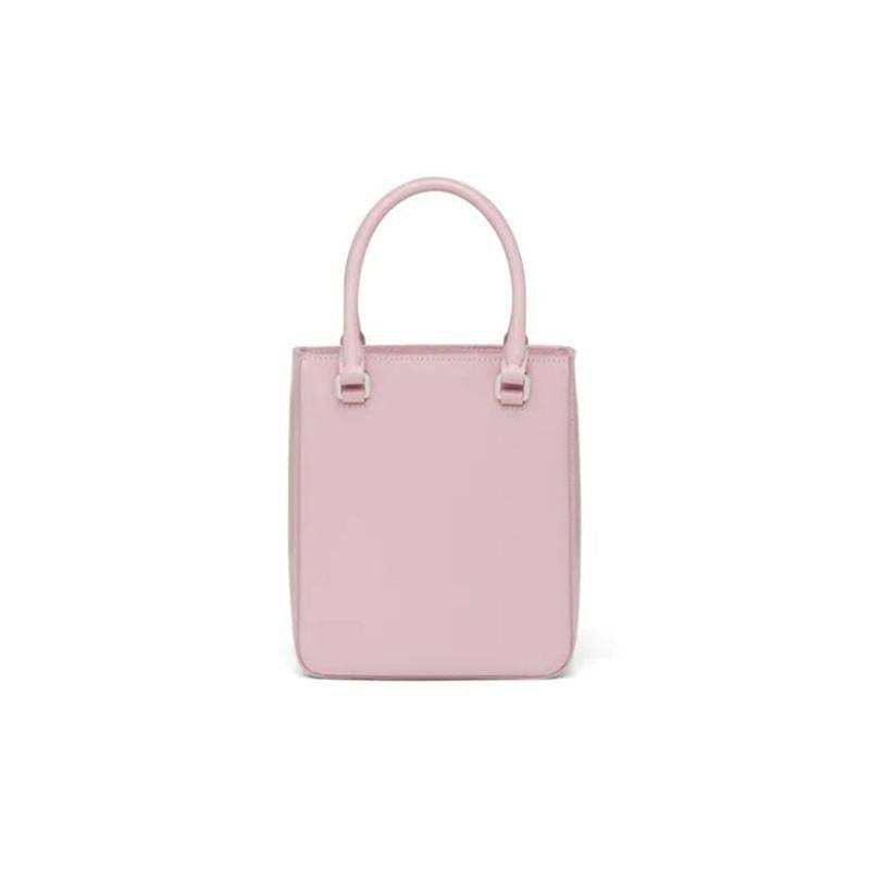 PRADA(プラダ) スモール ブラッシュドレザー トートバッグ ピンク