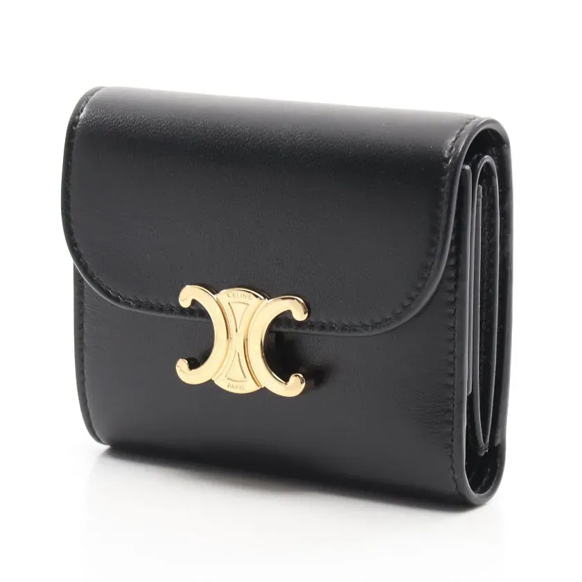 【CELINE】国内即発トリオンフ 三つ折り財布 バッグにもすっきり【財布】
