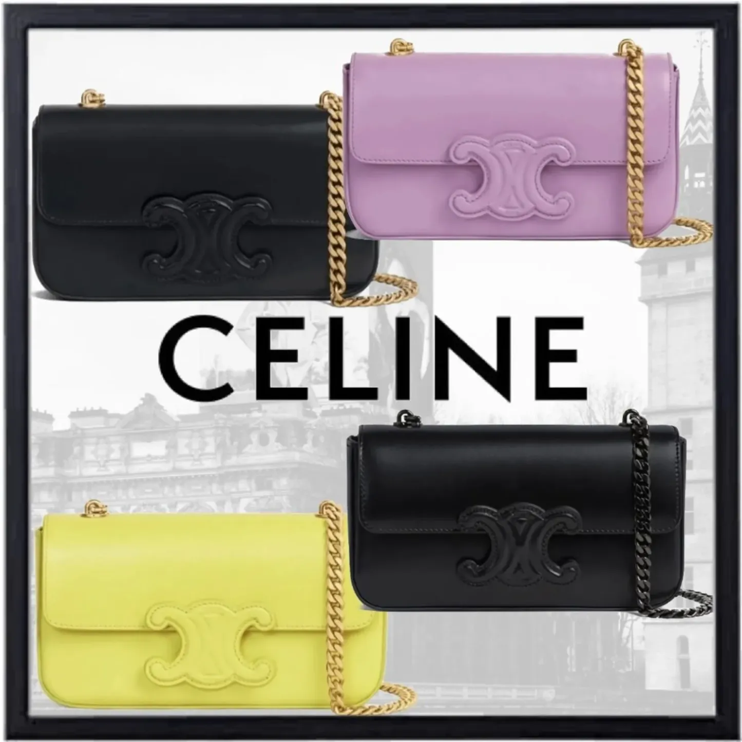 チェーン ショルダーバッグ キュイル トリオンフ / シャイニーカーフスキン MAUVE