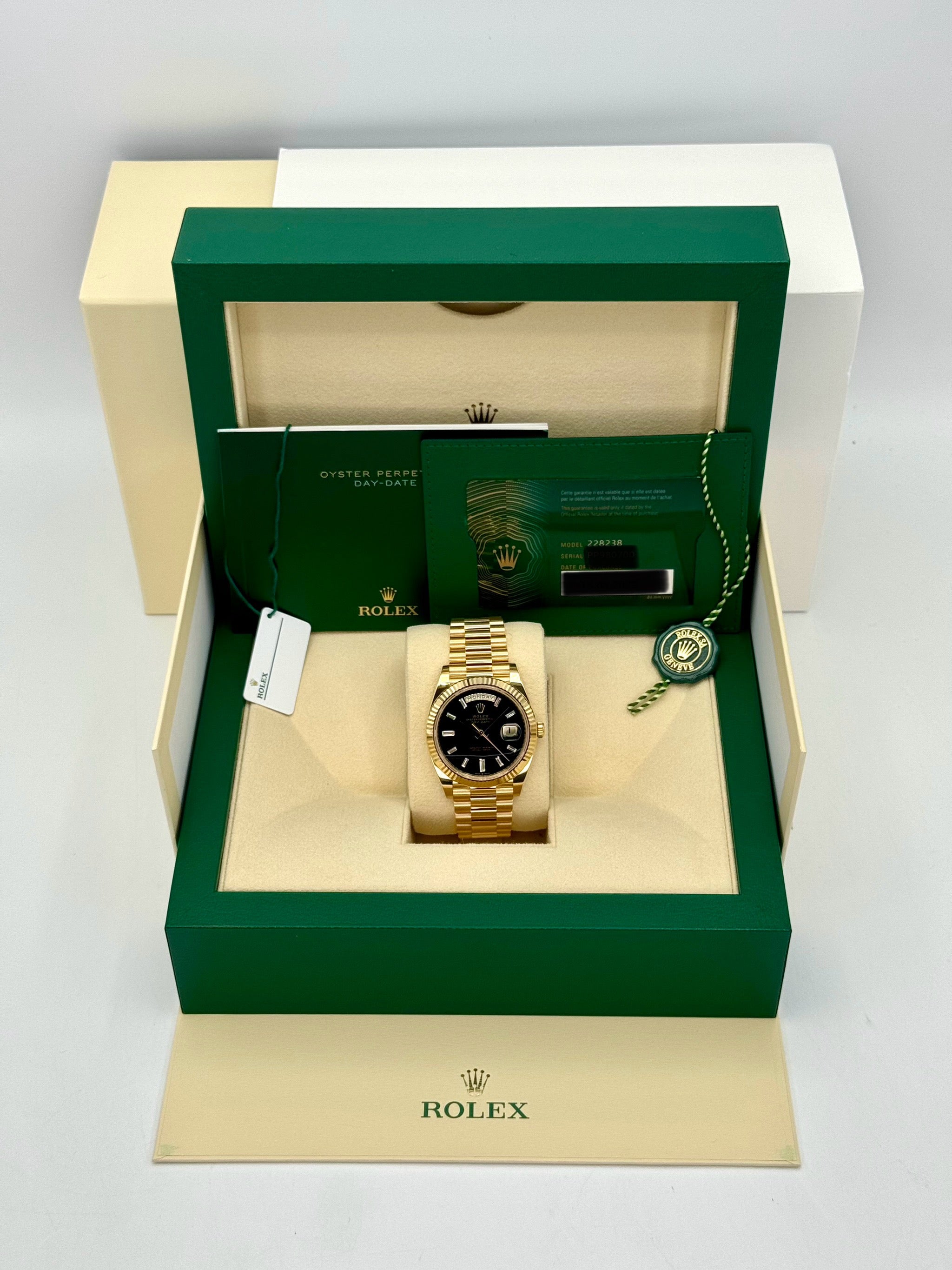 NEW ロレックス デイデイト 40mm 228238 ブラックオニキスダイヤダイヤル