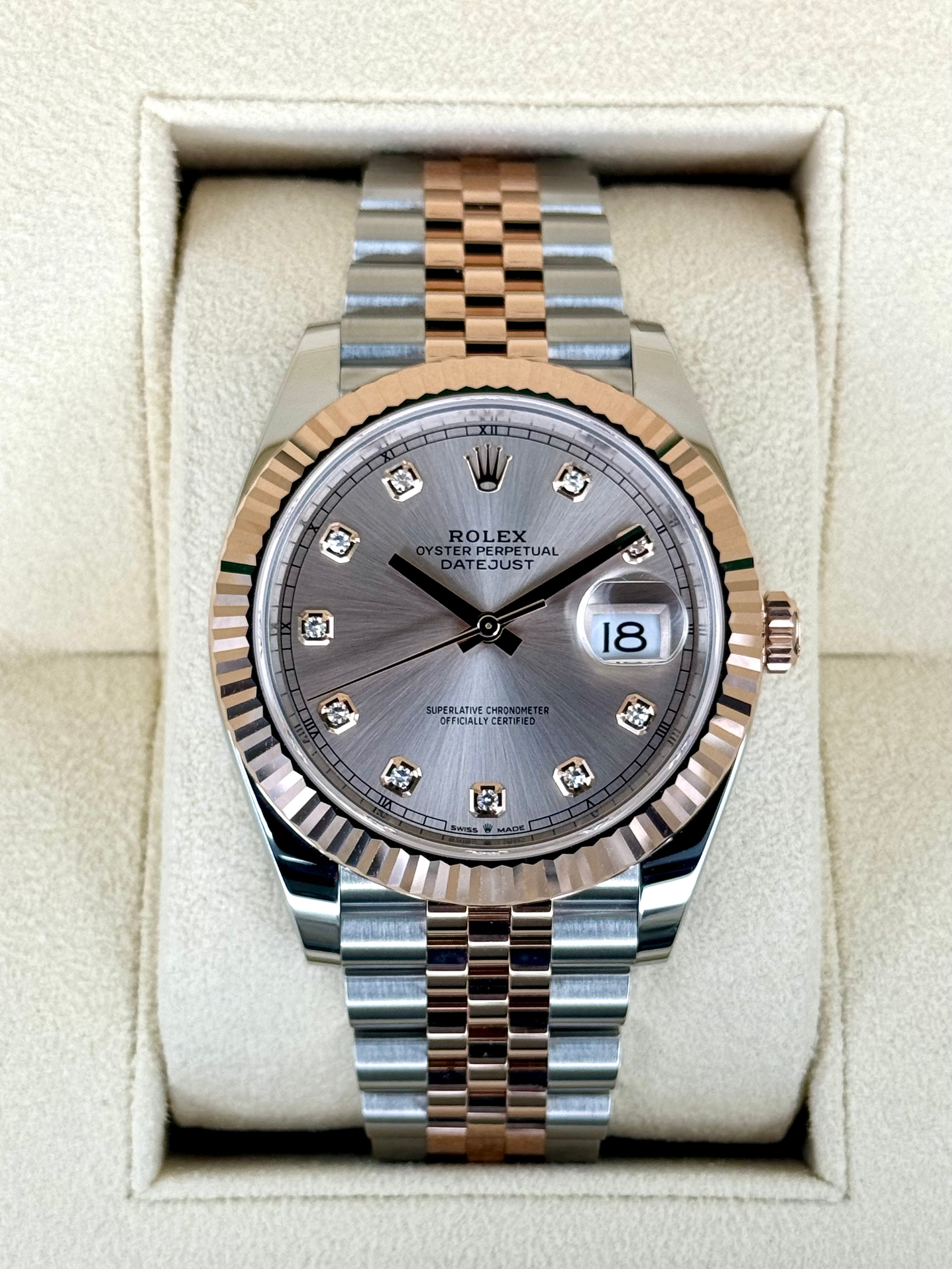 NEW 2024 ロレックス デイトジャスト 41mm 126331 ツートーン ジュビリーサンダスト ダイヤモンドダイヤル