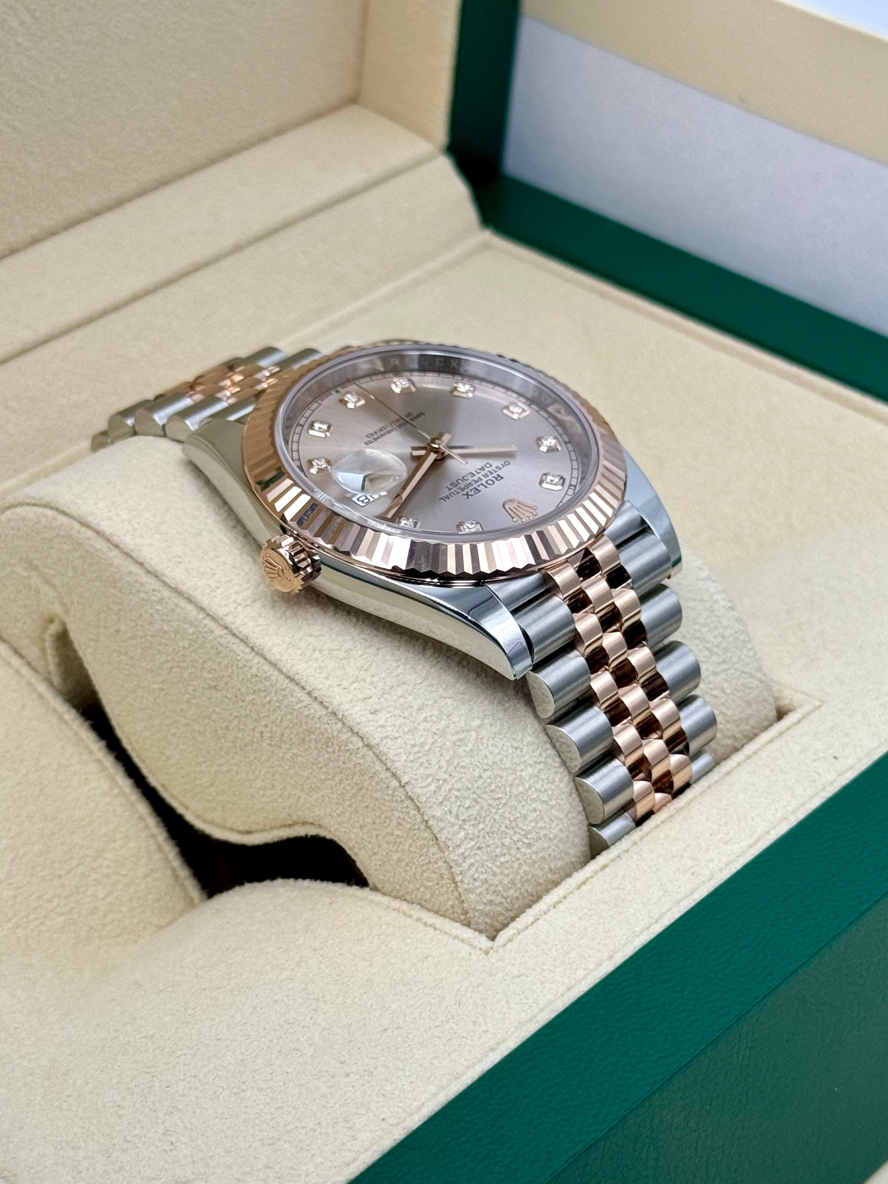 NEW 2024 ロレックス デイトジャスト 41mm 126331 ツートーン ジュビリーサンダスト ダイヤモンドダイヤル