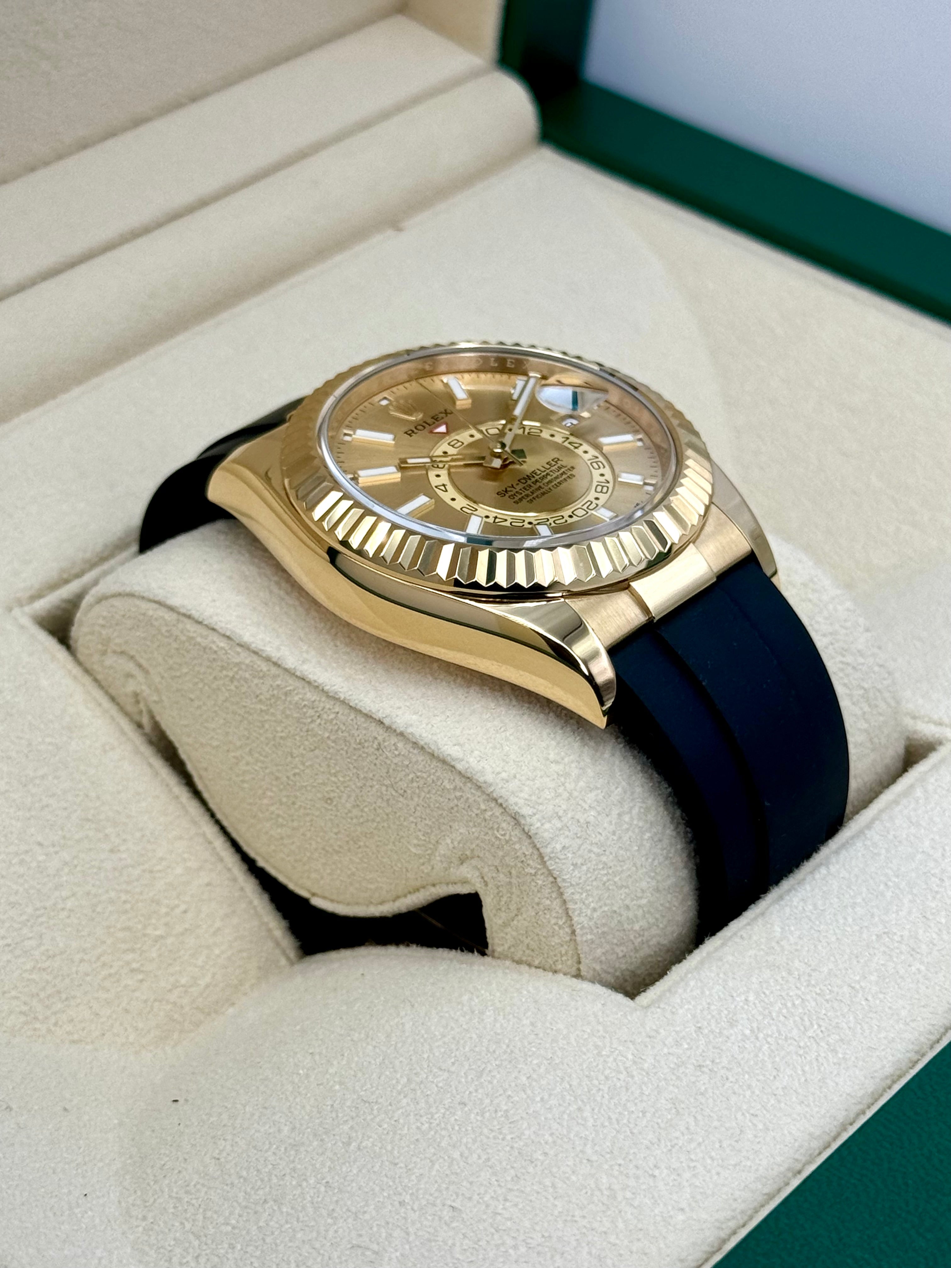 2024 ロレックス スカイドゥエラー 42mm 336238 イエローゴールド オイスターフレックス シャンパンダイヤル