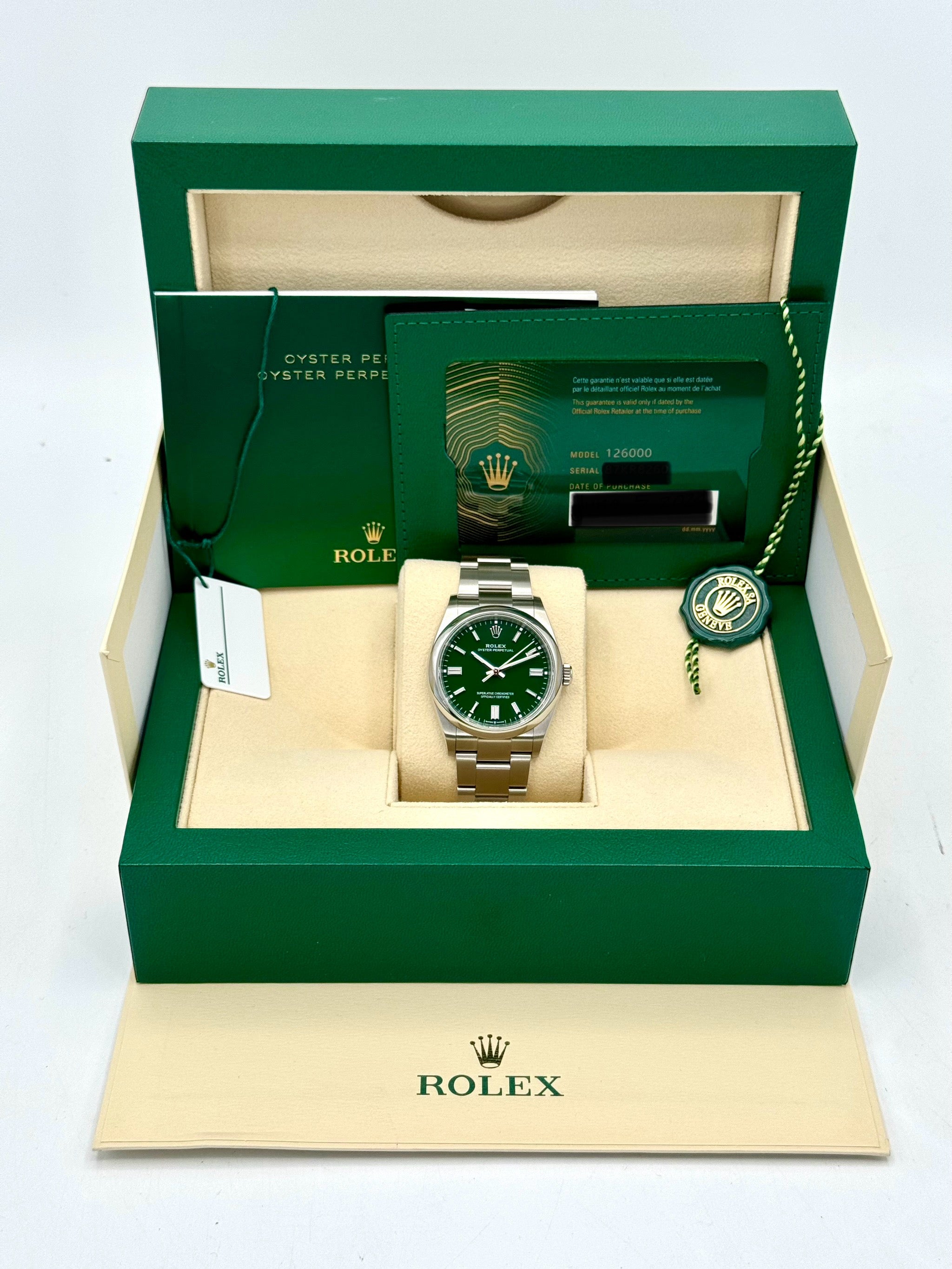 NEW 2024 ロレックス オイスターパーペチュアル 36mm 126000 グリーンダイヤル
