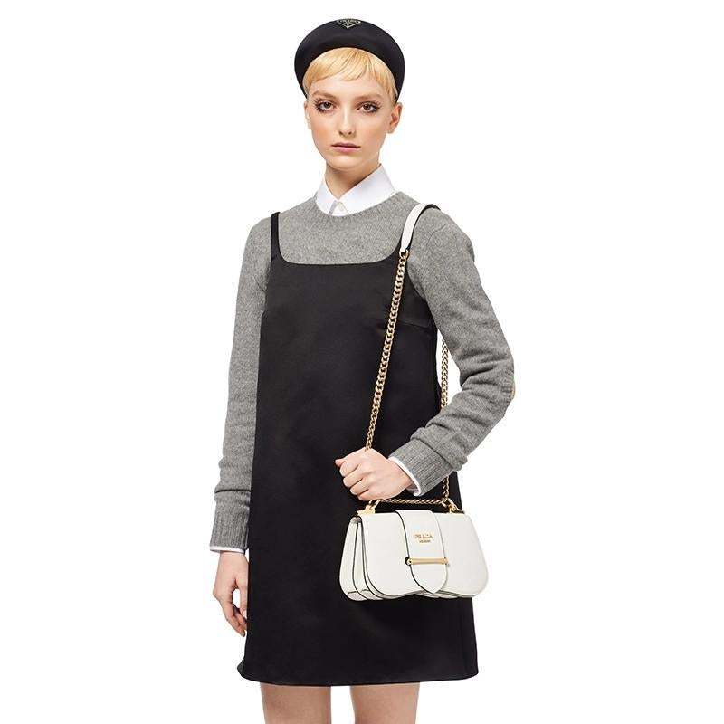 PRADA(プラダ) プラダ シドニー レザー ショルダーバッグ ホワイト