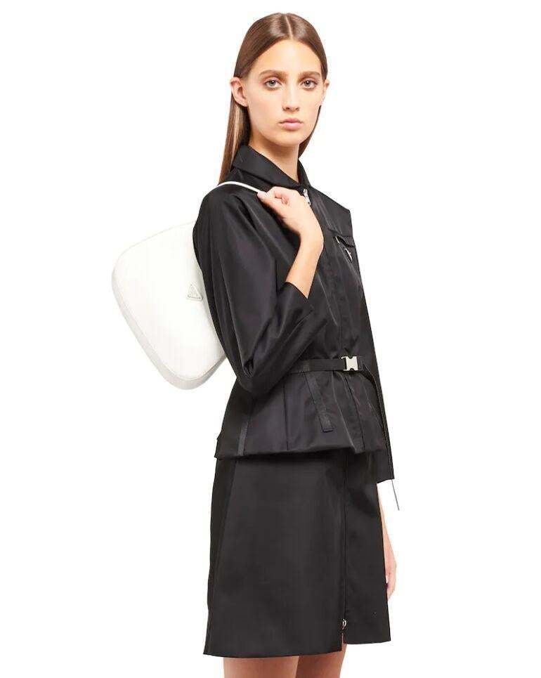 PRADA(プラダ) クレオ ブラッシュドレザー ショルダーバッグ ホワイト