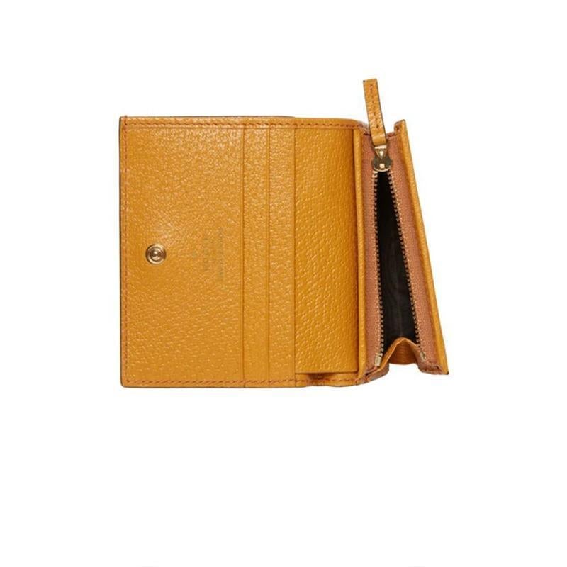 【GUCCI×KAIジョイントモデル】グッチ テディベアプリント 帆布とレザー ショートハーフフォールドウォレット ベージュ/エボニー