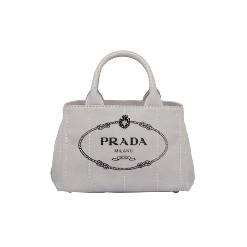 PRADA(プラダ) カナパ ファブリック ハンドバッグ グレー