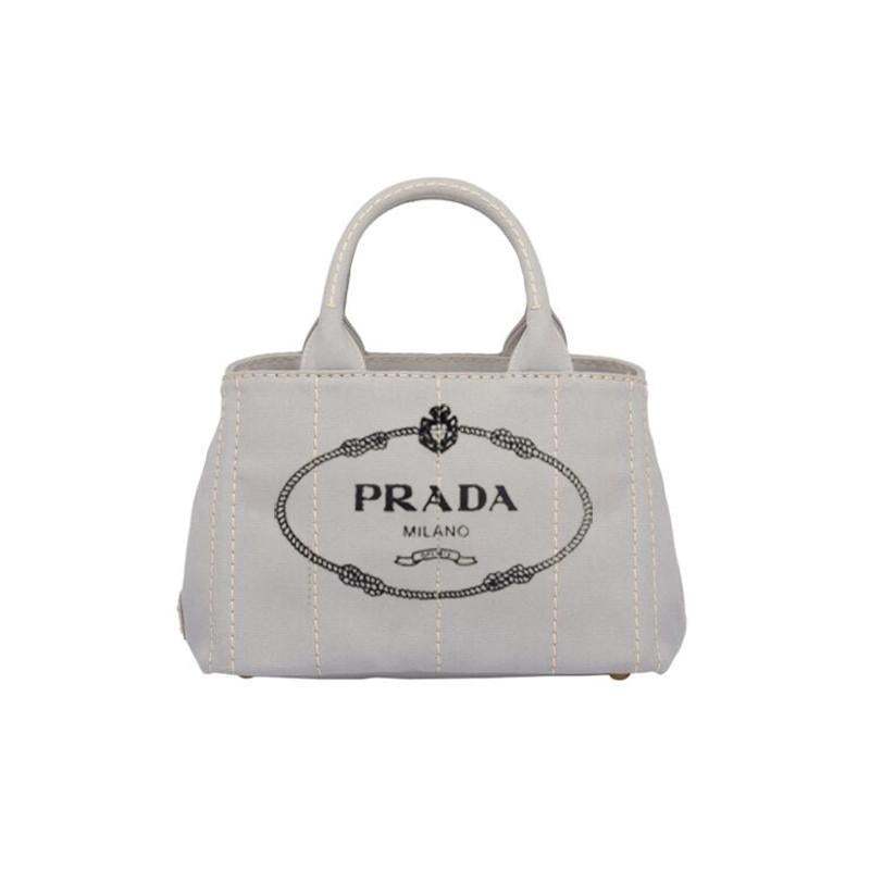 PRADA(プラダ) カナパ ファブリック ハンドバッグ グレー