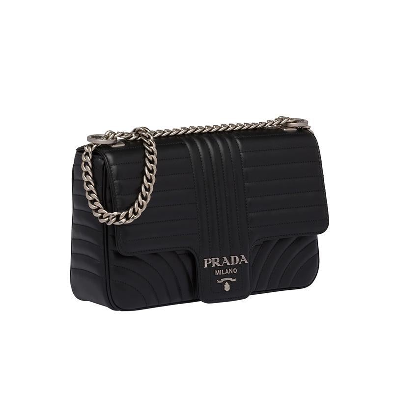 PRADA(プラダ) ダイアグラム レザー ショルダーバッグ ブラック