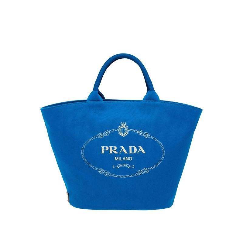PRADA(プラダ) カナパ ファブリック ハンドバッグ ブルー