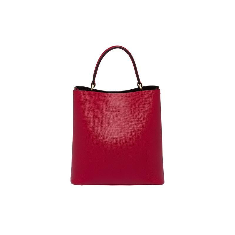PRADA(プラダ) パニエ サフィアーノレザーバッグ レッド