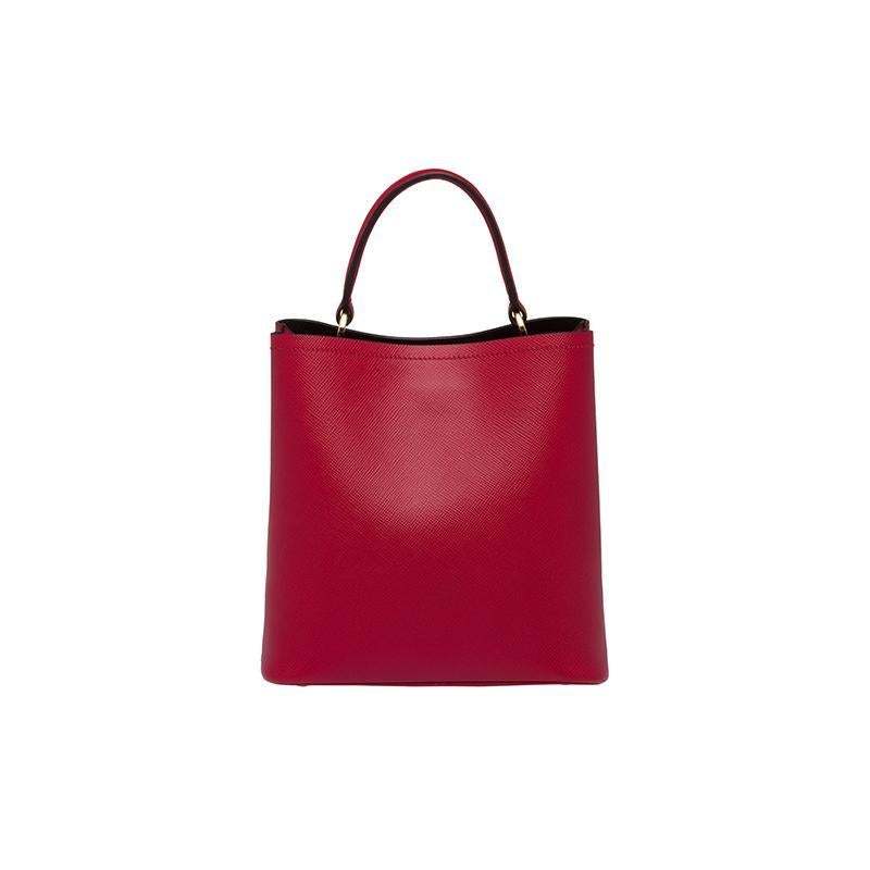 PRADA(プラダ) パニエ サフィアーノレザーバッグ レッド