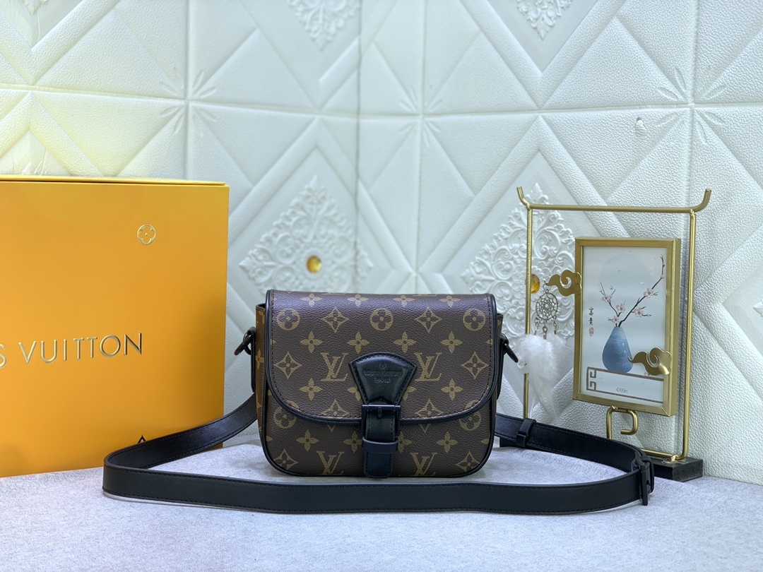 M47060 の老花（モノグラム）と圧花のメンズポストバッグシリーズ、MONTSOURIS の小サイズ