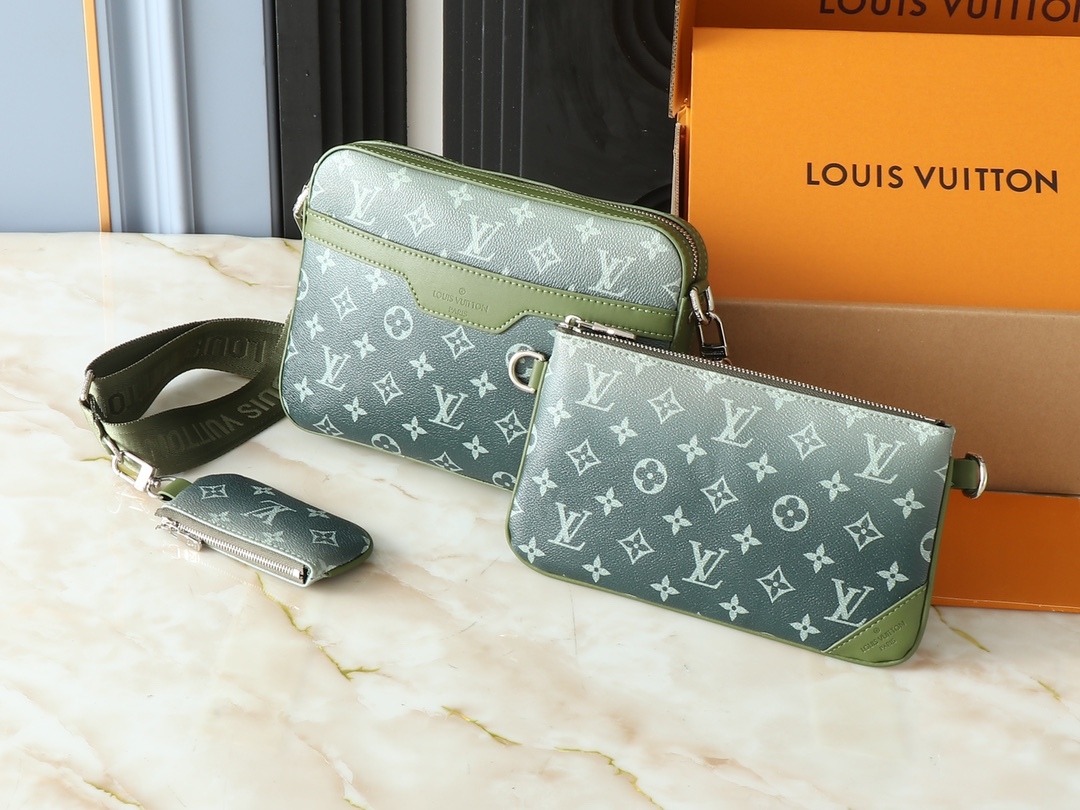 ルイヴィトンの M11592 と M69443 漸変色 男性用バッグ 3 点セットシリーズは、洗練されたデザインと機能性が魅力的です。