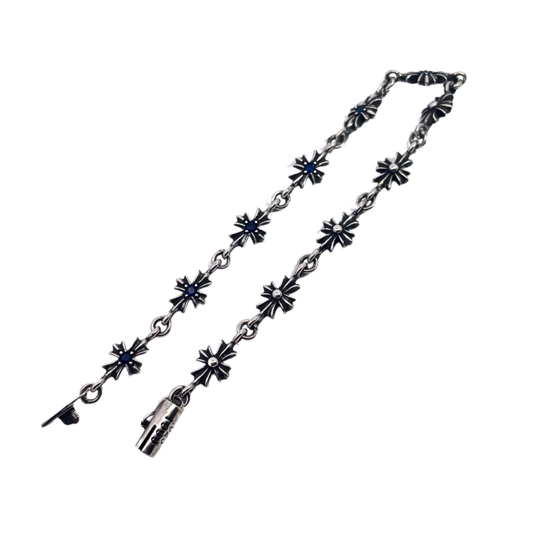 Chrome Hearts（クロム・ハーツ）のブルーダイヤモンドを飾った十字架ブレスレット