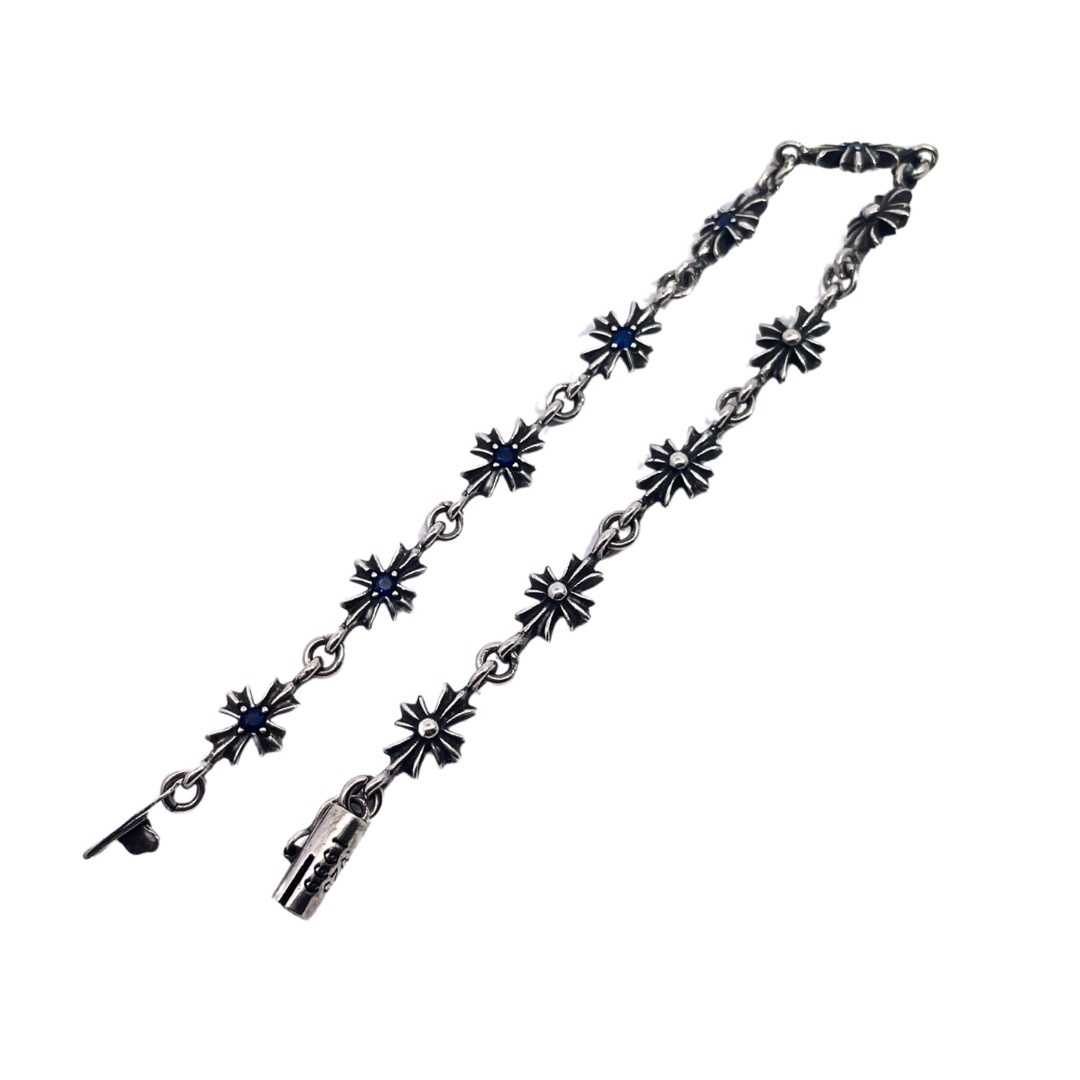 Chrome Hearts（クロム・ハーツ）のブルーダイヤモンドを飾った十字架ブレスレット