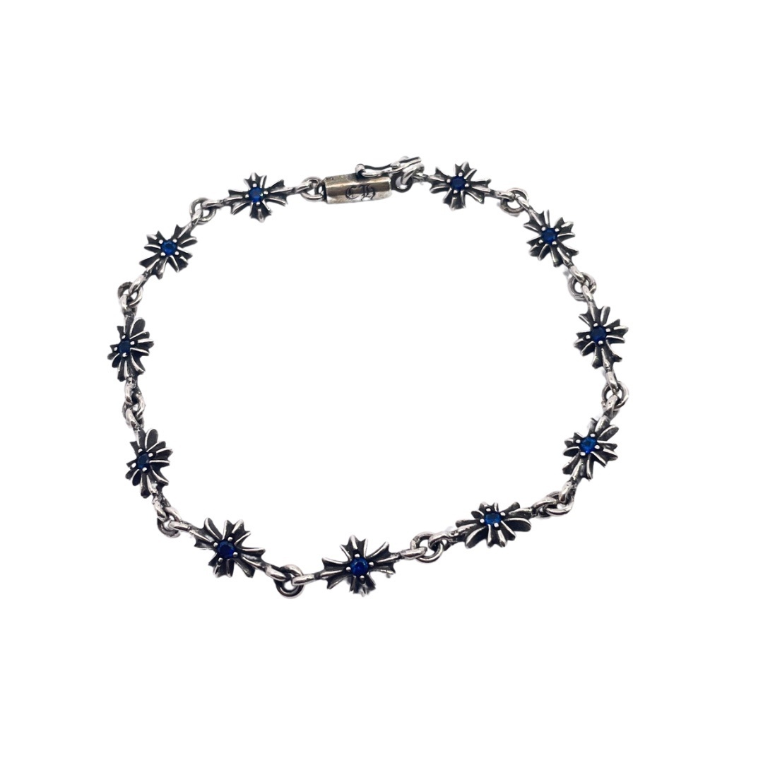 Chrome Hearts（クロム・ハーツ）のブルーダイヤモンドを飾った十字架ブレスレット