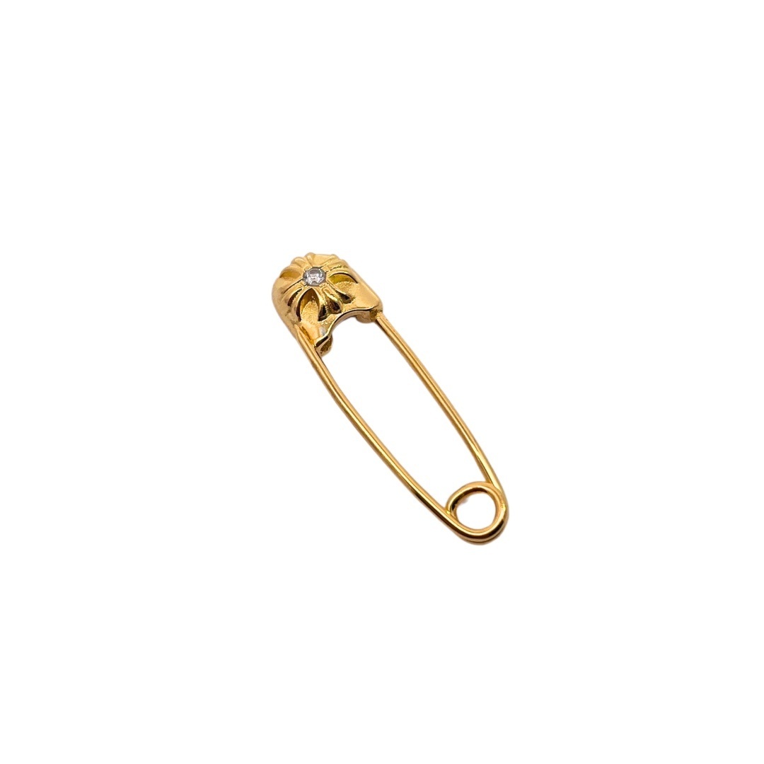 Chrome Hearts（クロム・ハーツ）の金メッキで石を飾ったピン