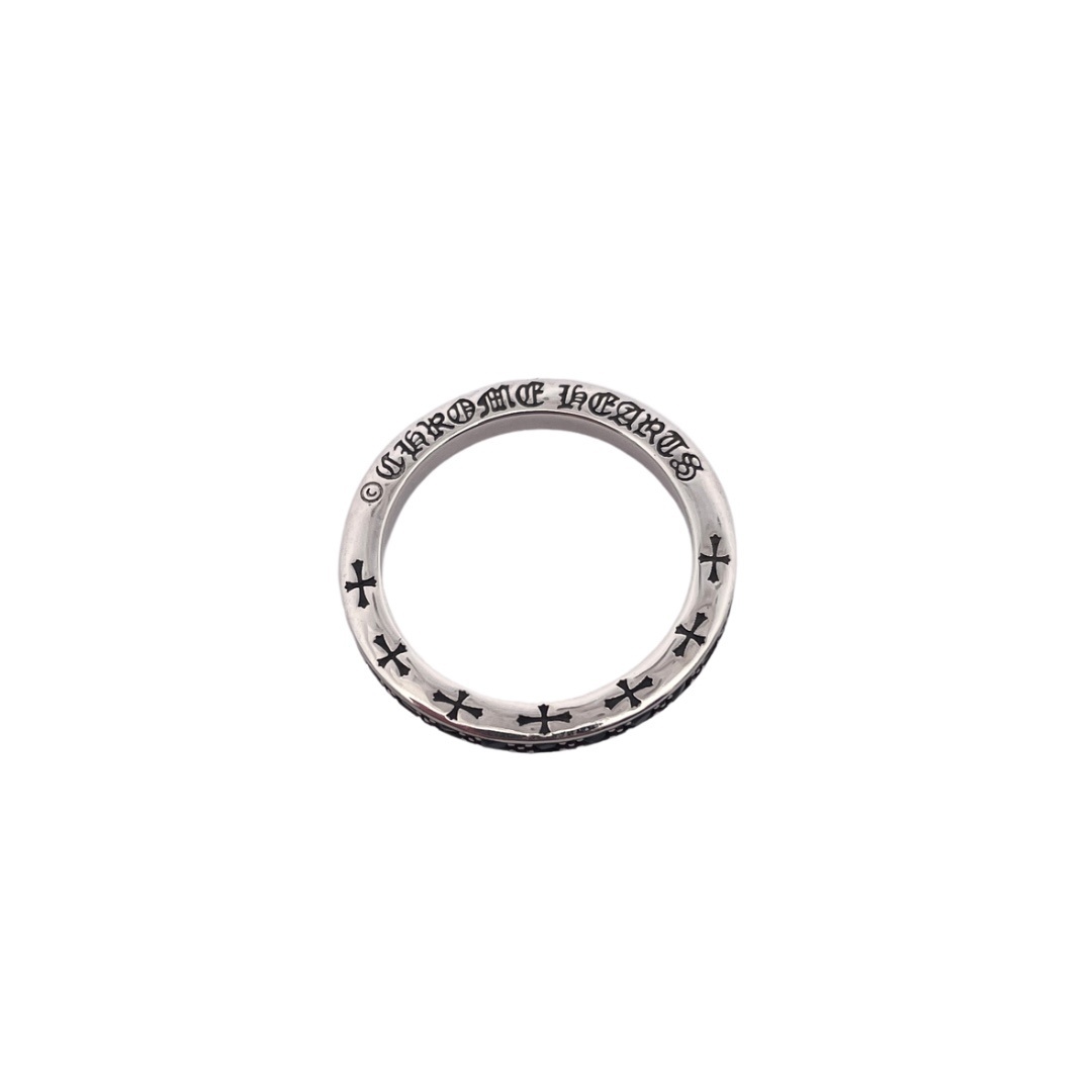 Chrome Hearts（クロム・ハーツ）の幅 3mm で全面に青色ダイヤモンドを埋めたストリップコクーンリング