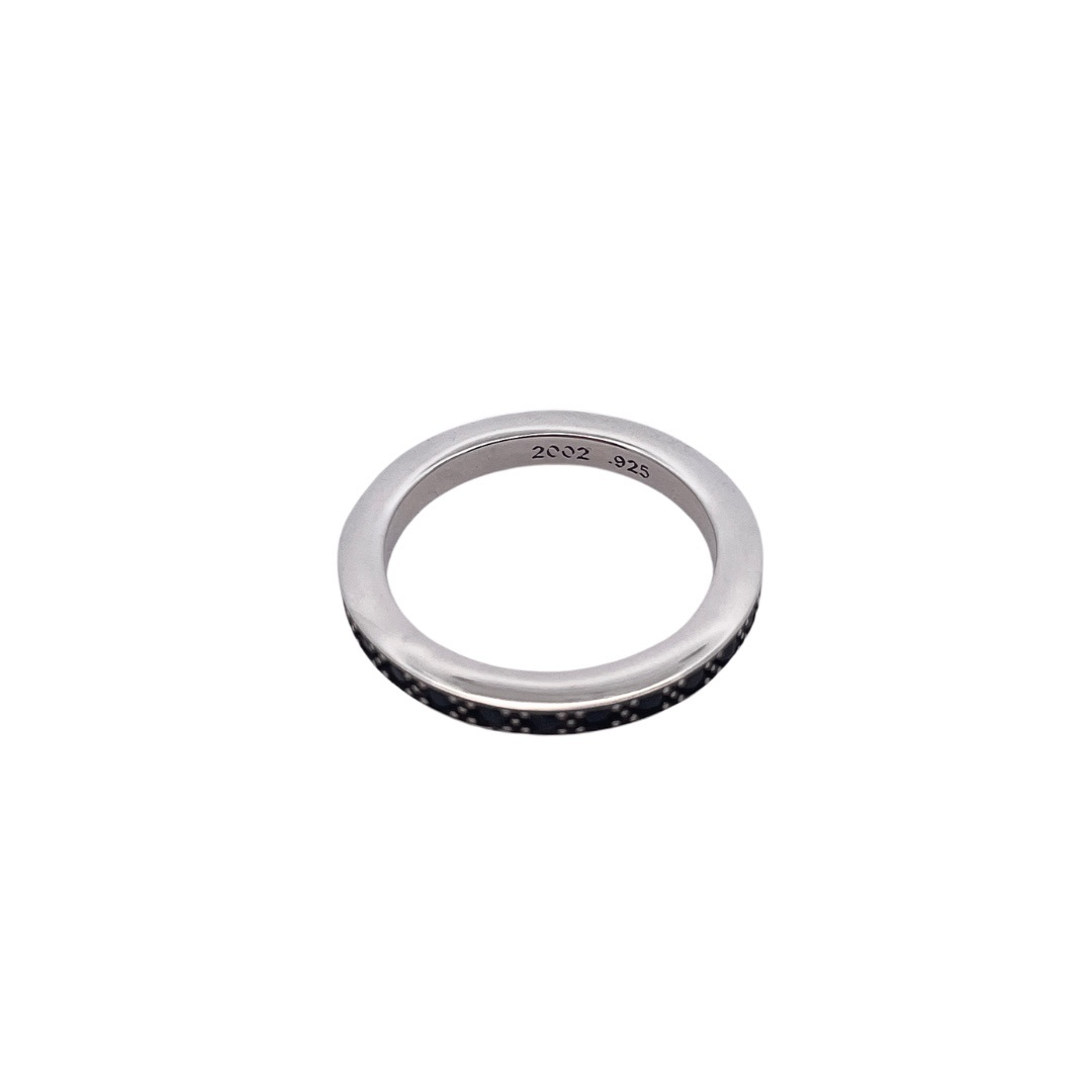 Chrome Hearts（クロム・ハーツ）の幅 3mm で全面に青色ダイヤモンドを埋めたストリップコクーンリング