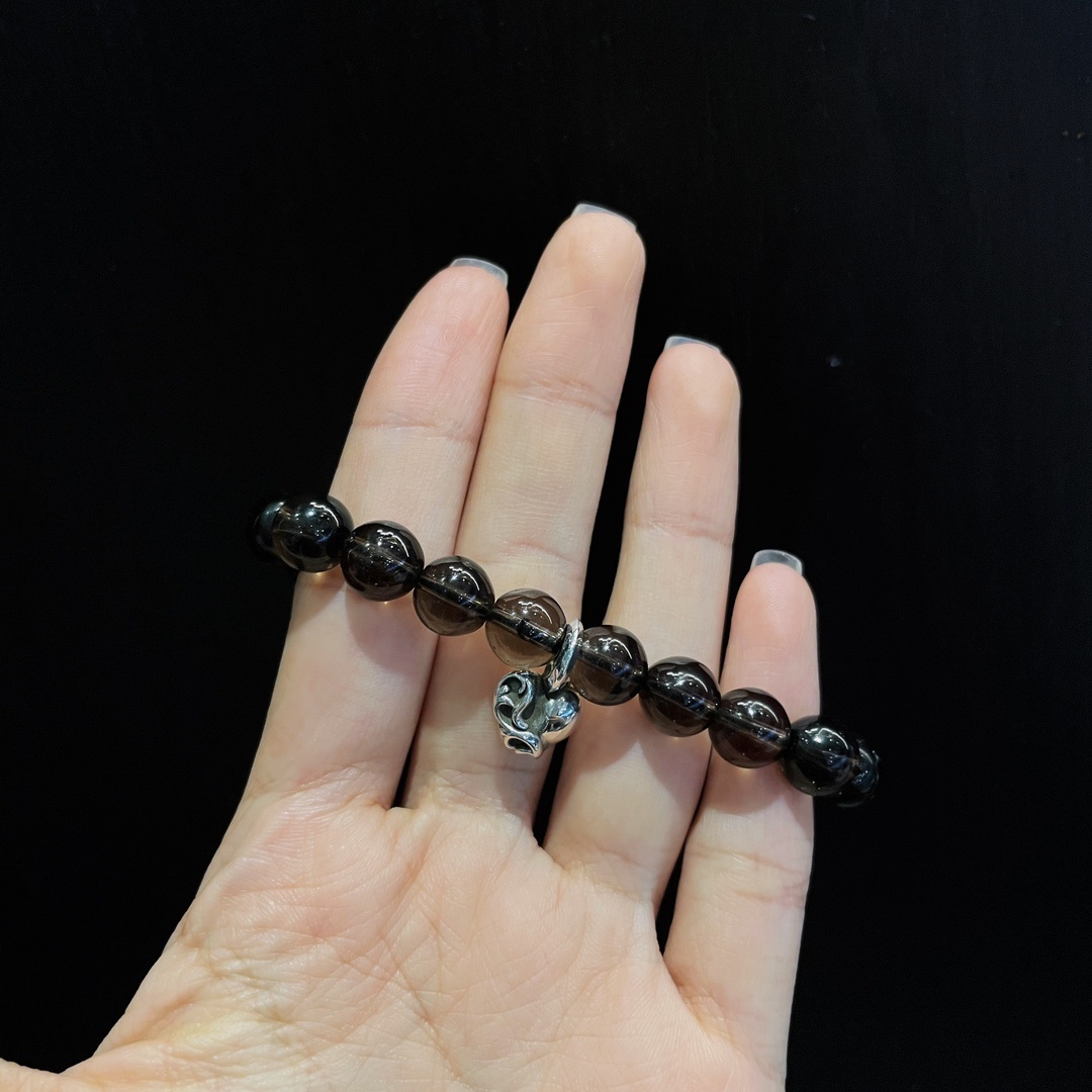 Chrome Hearts（クロム・ハーツ）のつる植物とハートモチーフのクリスタルバーム クリスタルビーズのハンドブレスレット