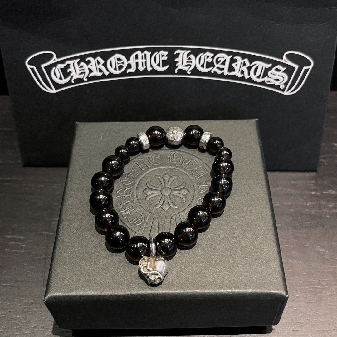 Chrome Hearts（クロム・ハーツ）のつる植物とハートモチーフのクリスタルバーム クリスタルビーズのハンドブレスレット