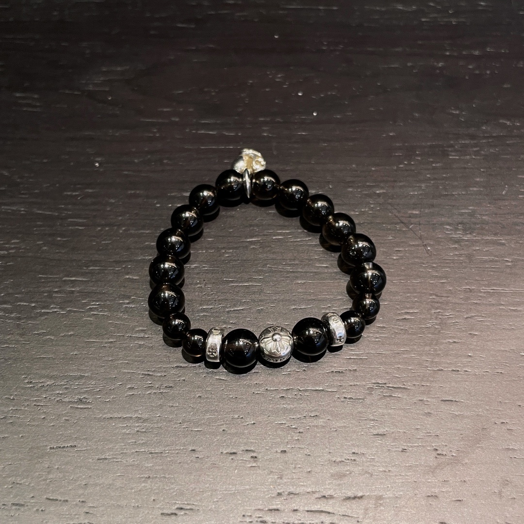 Chrome Hearts（クロム・ハーツ）のつる植物とハートモチーフのクリスタルバーム クリスタルビーズのハンドブレスレット